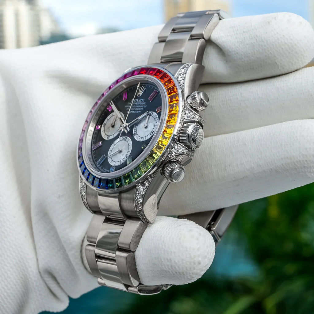 Daytona Black Dial Silver Rainbow 40mm