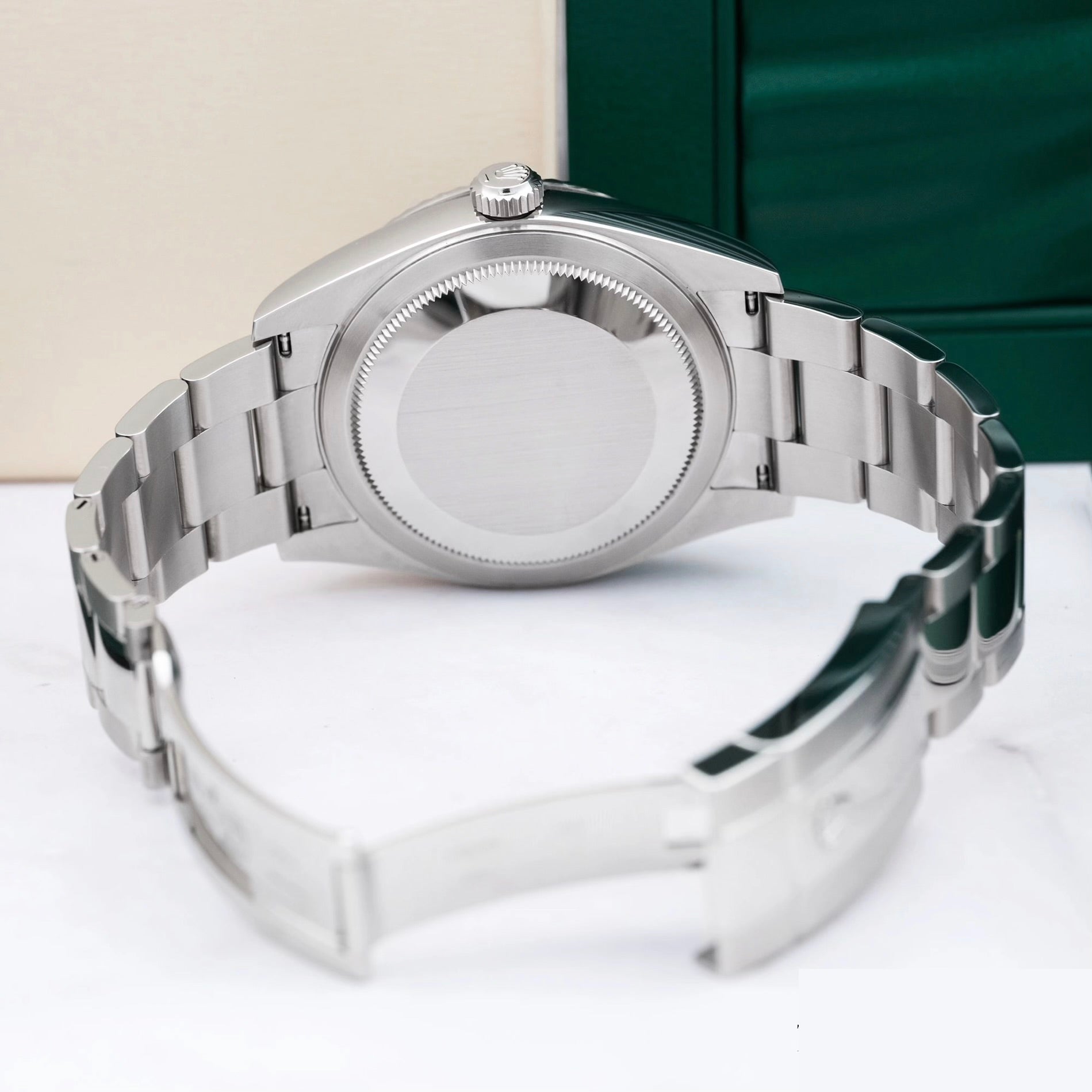 SKY-DWELLER SS GREEN DIAL STICK MARKERS 42mm