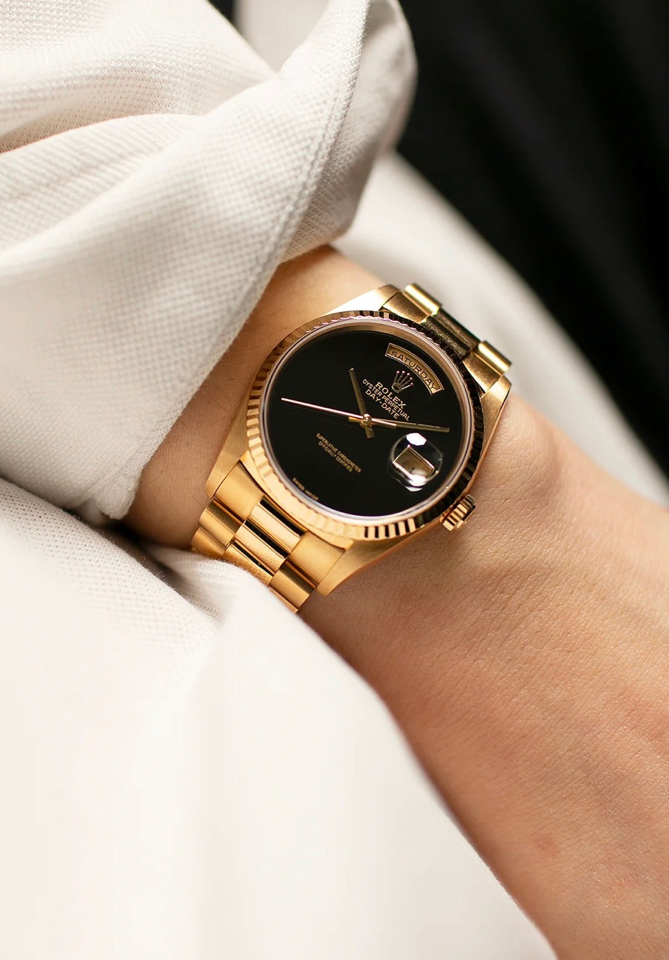 ROLEX DAY DATE 18238 ONYX DIAL 36MM