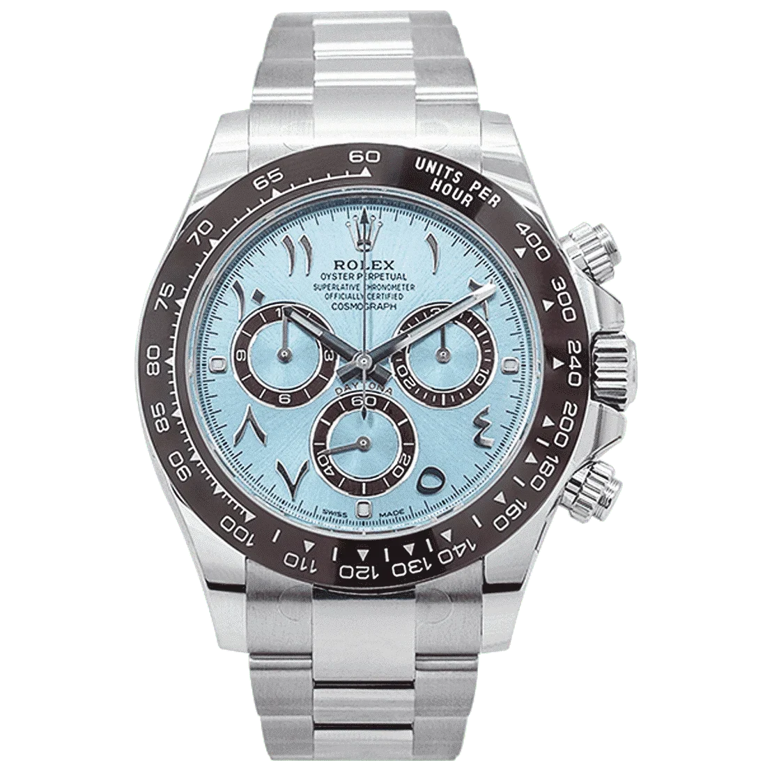 C0SMOGRAPH DAYT0NA SS CERAMIC ROMAN BLUE DIAL 40MM