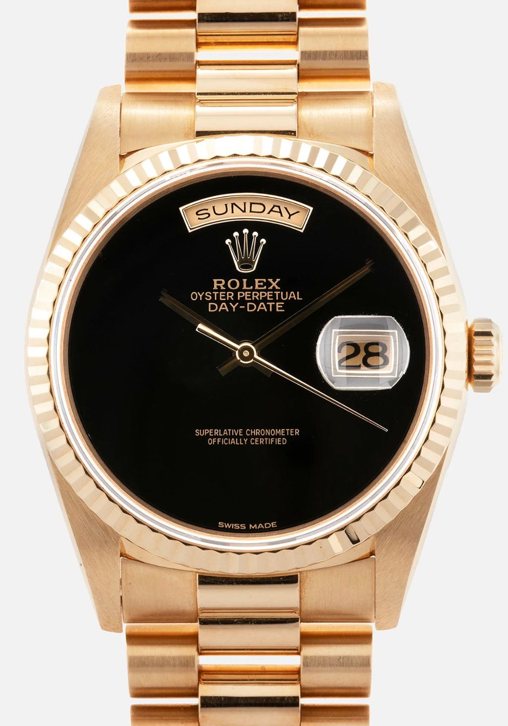 ROLEX DAY DATE 18238 ONYX DIAL 36MM