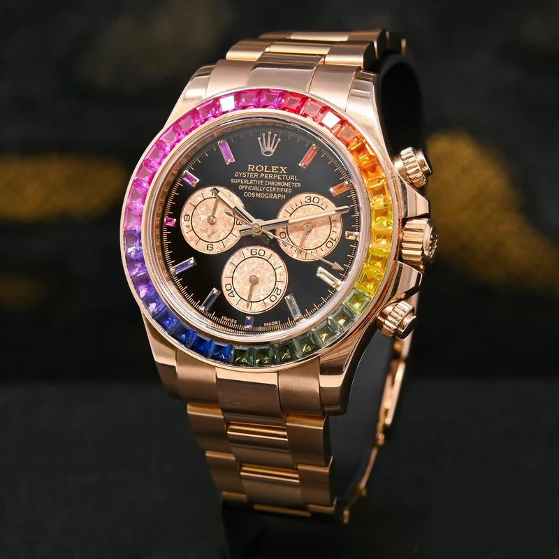 Daytona Black Dial Rose Gold Rainbow 40mm