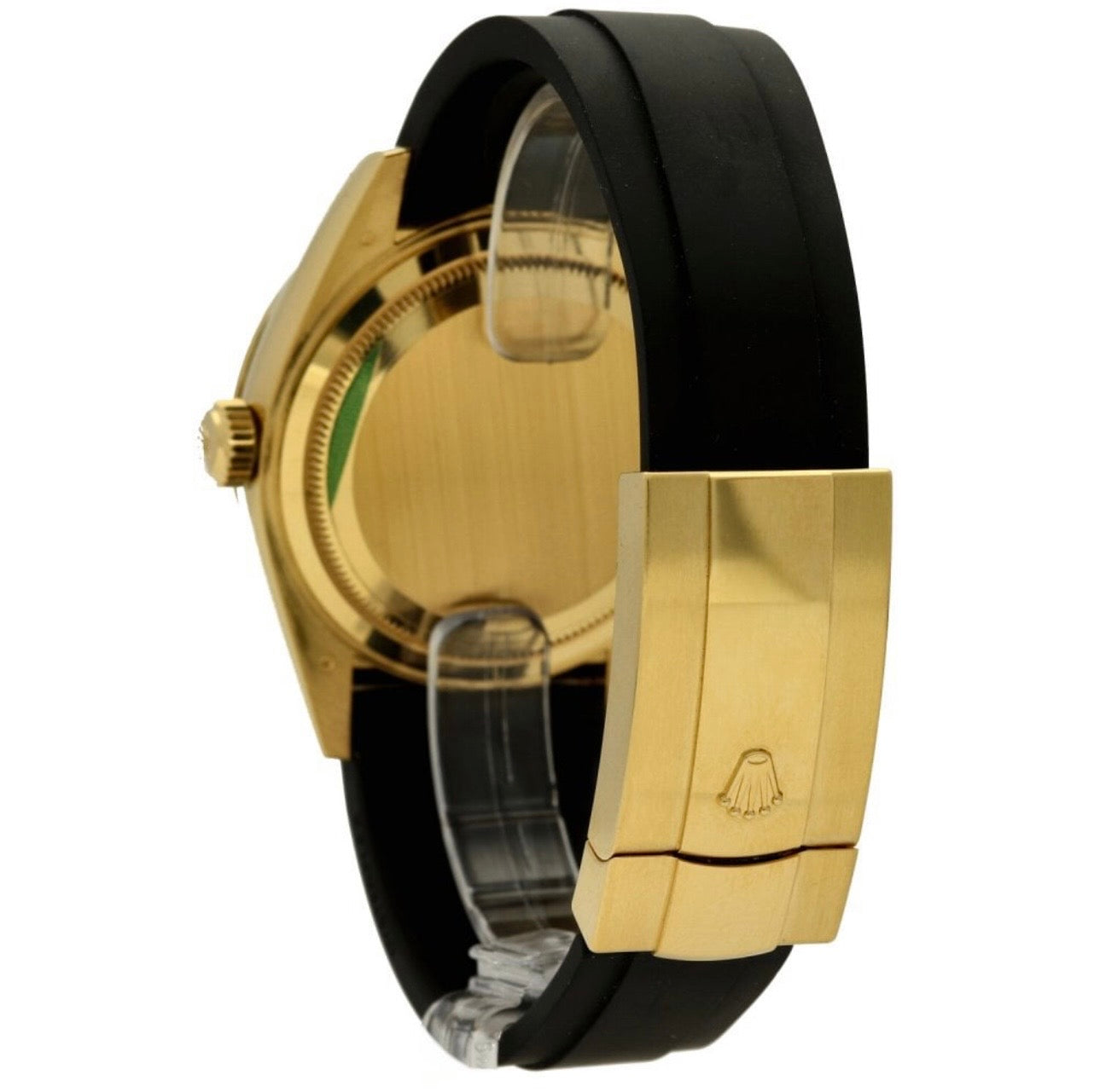 Sky-Dweller | Gold | Black Dial | Rubber Strap (Oysterflex Style)