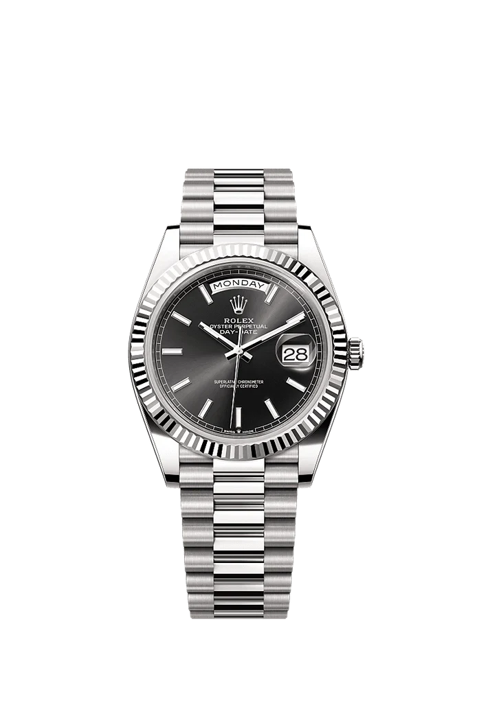 Rolex White Gold Day-Date - 40mm - Bright black - President