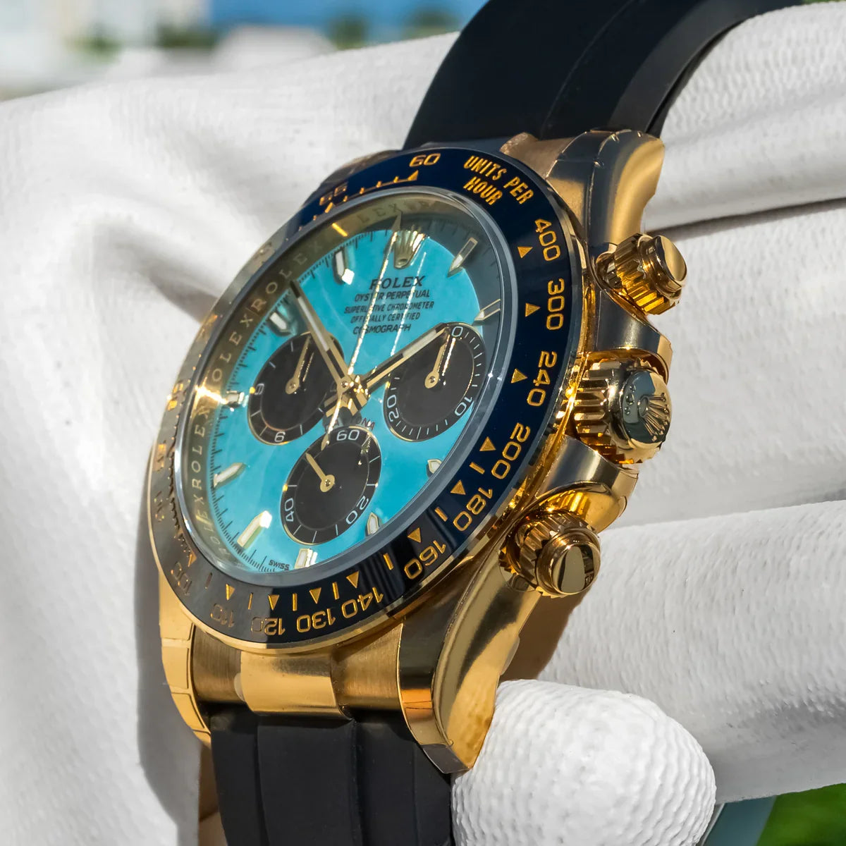 Daytona Ice Blue Dial Oysterflex Yellow Gold 40mm