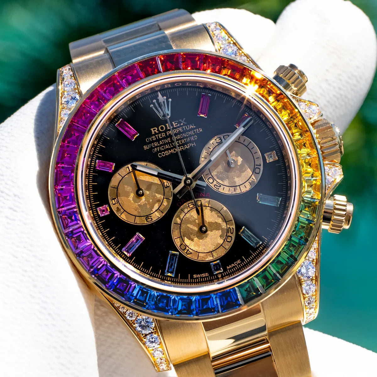 CoSMOGRAPH DAYToNA BLACK DIAL GOLD RAINBOW 40MM