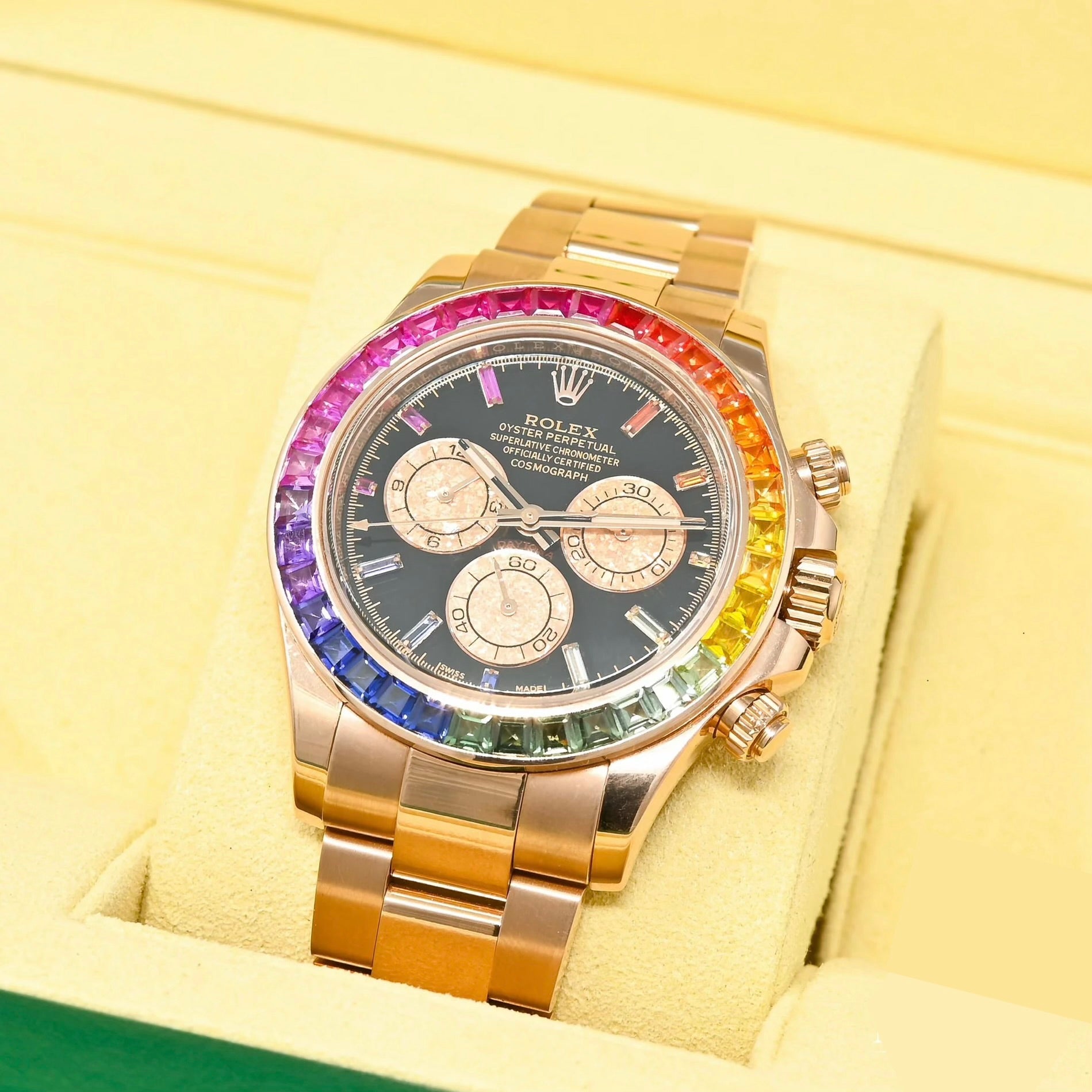Daytona Black Dial Rose Gold Rainbow 40mm